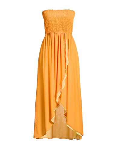 Suoli Woman Midi Dress Orange Size 8 Polyester