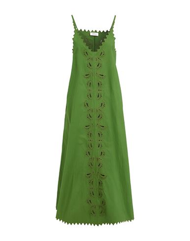 Ottod'ame Woman Maxi Dress Green Size 10 Cotton