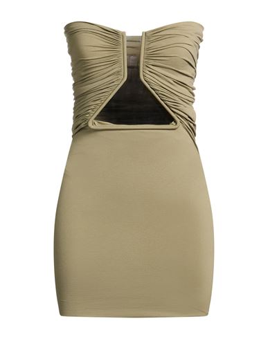 Rick Owens Woman Mini Dress Sage Green Size 6 Nylon, Elastane