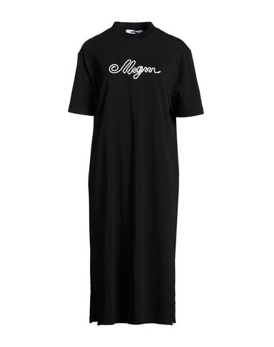 Msgm Woman Midi Dress Black Size M Cotton