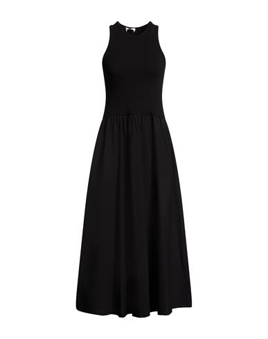Ottod'ame Woman Maxi Dress Black Size 12 Cotton, Viscose, Elastane