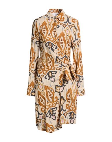 Bazar Deluxe Woman Mini Dress Beige Size 6 Viscose In Sand