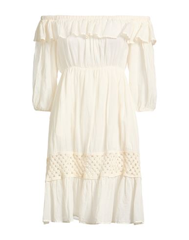 Dixie Woman Mini Dress Ivory Size S Cotton In White