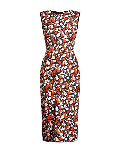 Mantù Woman Midi Dress Midnight Blue Size 10 Cotton, Linen, Elastane, Viscose In Multi