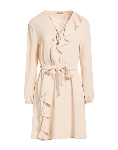 Kartika Woman Mini Dress Beige Size 6 Polyester In Neutral