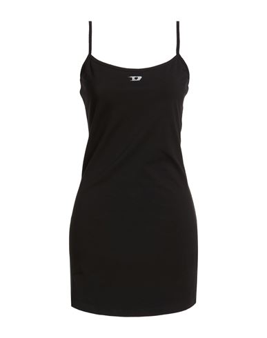 Diesel Woman Mini Dress Black Size L Cotton, Elastane