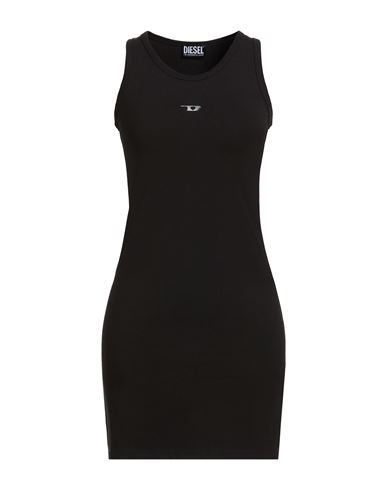 Diesel Woman Mini Dress Black Size L Cotton, Elastane