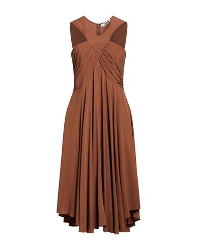 Grifoni Woman Midi Dress Brown Size 8 Acetate, Silk