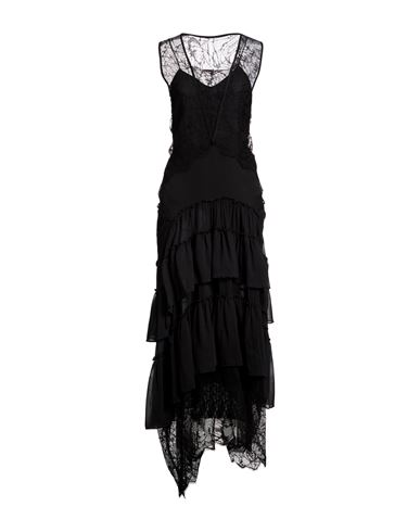 Isabel Benenato Woman Maxi Dress Black Size 6 Silk, Cotton, Polyamide