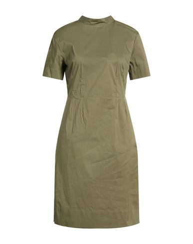 Xacus Woman Midi Dress Military Green Size 12 Cotton, Polyamide, Elastane