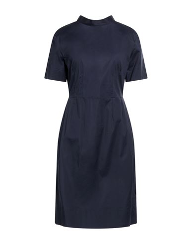 Xacus Woman Midi Dress Midnight Blue Size 12 Cotton, Elastane