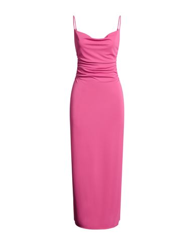 Please Woman Maxi Dress Fuchsia Size M Polyester, Elastane In Pink