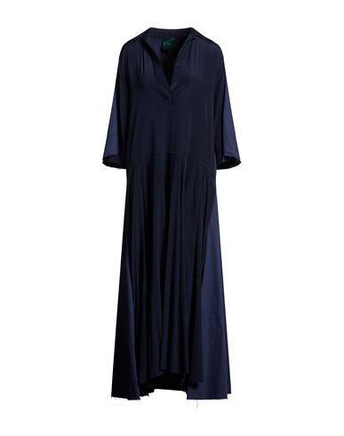 Jejia Woman Maxi Dress Navy Size 4 Silk, Cotton In Blue