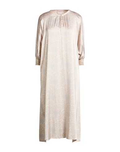 Hemisphere Woman Midi Dress Beige Size S Silk, Elastane In Sand