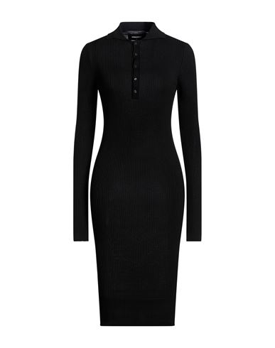 Dsquared2 Woman Midi Dress Black Size L Viscose, Nylon