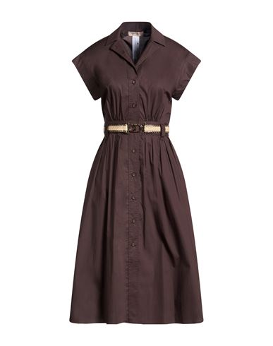Vestido midi Mujer Marrón chocolate 36,38,40,42,44,48 Mujer