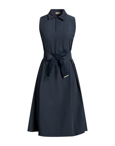 Herno Woman Midi Dress Midnight Blue Size 10 Polyester, Elastane