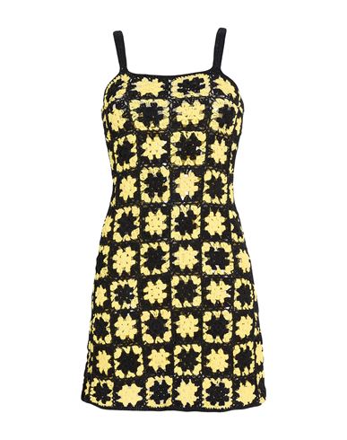 Croche Crochè Woman Mini Dress Yellow Size S Cotton
