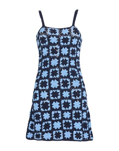 Croche Crochè Woman Mini Dress Midnight Blue Size Xs Cotton