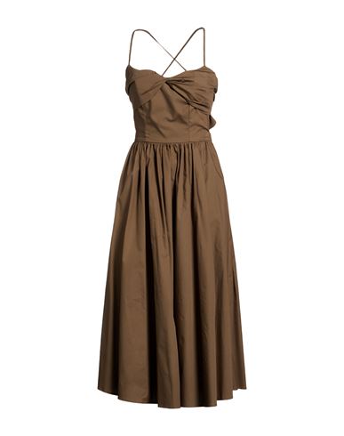 Vestido midi Mujer Verde militar 34,38 Mujer