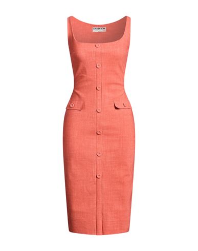 Midi-Kleid Damen Rostrot 30,34,38 Damen