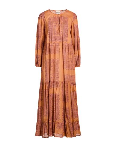 Antik Batik Woman Maxi Dress Rust Size 10 Cotton In Red