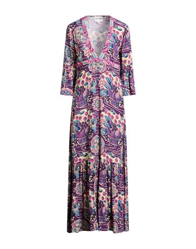 Maxi-Kleid Damen Pflaume 34,36,38 Damen