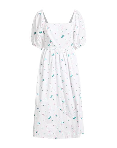 Barbour Woman Midi Dress White Size 12 Cotton