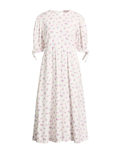 Barbour Woman Midi Dress Off White Size 12 Cotton
