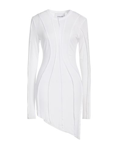 Sami Miro Vintage Woman Mini Dress White Size L Tencel, Elastane
