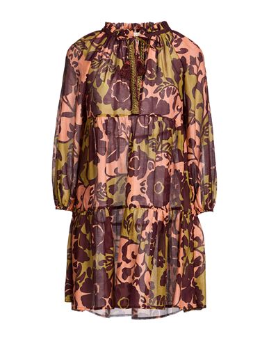 Anjuna Woman Mini Dress Burgundy Size M Cotton, Silk In Red