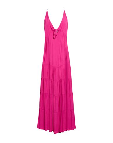 Miss Bikini Luxe Woman Maxi Dress Fuchsia Size 8 Rayon In Pink