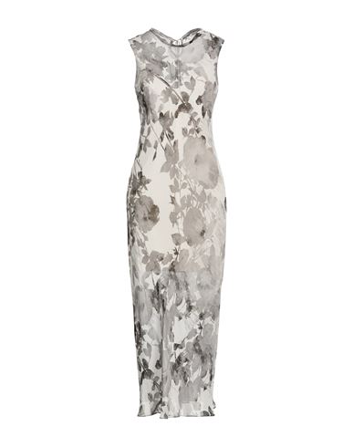 Patrizia Pepe Woman Maxi Dress Grey Size 10 Viscose In Gray