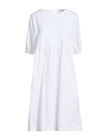 Cafènoir Woman Midi Dress White Size L Cotton