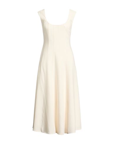 Staud Woman Midi Dress Ivory Size 6 Polyester, Viscose, Elastane In Gold