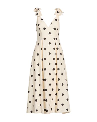 Zimmermann Woman Midi Dress Cream Size 3 Linen In Neutral