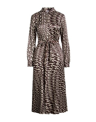 Vestido midi Mujer Café 34,36,38,40,42,44 Mujer