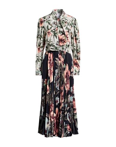 Sara Roka Woman Midi Dress Sage Green Size 12 Polyester, Silk In Multi