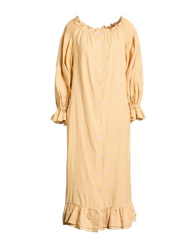 Sleeper Woman Midi Dress Sand Size Onesize Linen