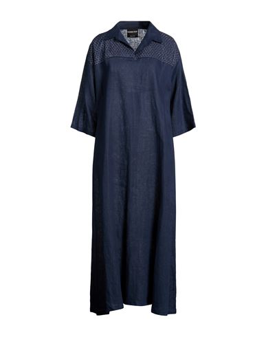 Daniela Drei Woman Midi Dress Navy Size 14 Linen