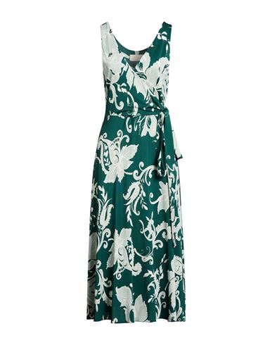 Iblues I Blues Woman Midi Dress Dark Green Size 14 Viscose, Elastane