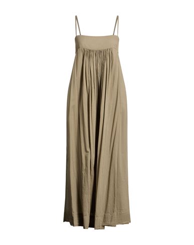 Jucca Woman Maxi Dress Sage Green Size 6 Cotton In Brown