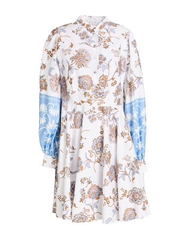 Eleventy Woman Mini Dress White Size 2 Cotton In Multi