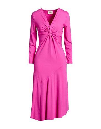 Dixie Woman Midi Dress Fuchsia Size M Viscose, Polyamide, Elastane In Pink