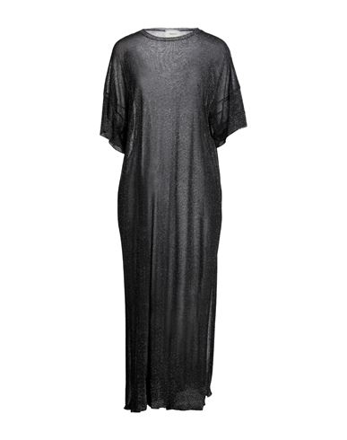 Vicolo Woman Midi Dress Black Size Onesize Viscose, Polyamide, Metallic Polyester