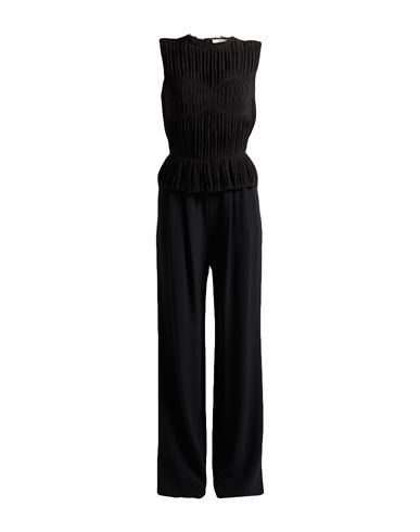 Liviana Conti Woman Jumpsuit Black Size 10 Viscose, Acetate, Silk