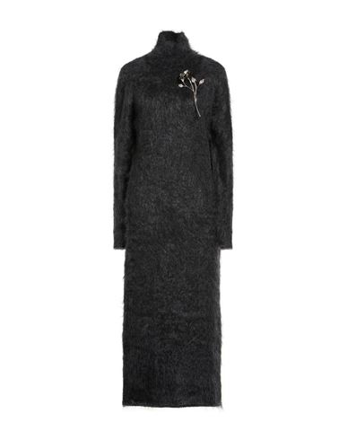 Giuseppe Di Morabito Woman Maxi Dress Gunmetal Size L Superkid Mohair, Polyamide, Elastane In Black