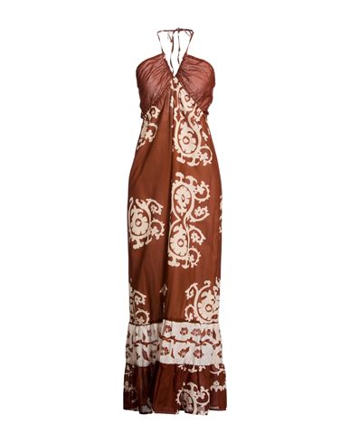 Vestido largo Mujer Marrón XS Mujer