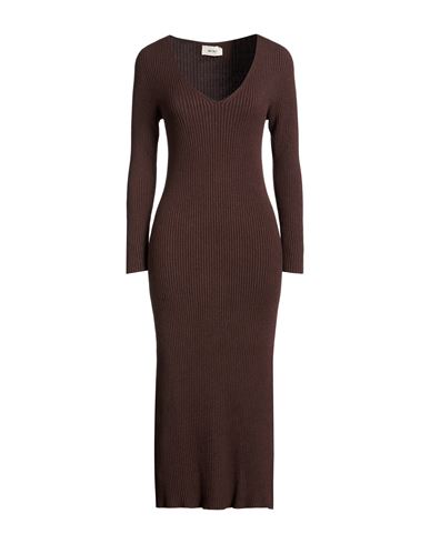 Vicolo Woman Midi Dress Chocolate Brown Size Onesize Viscose, Polyester, Polyamide