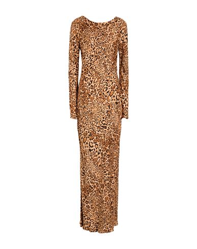 Twinset Woman Maxi Dress Camel Size 12 Viscose In Sand